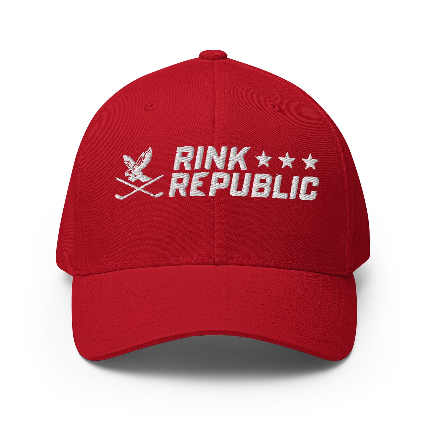 Rink Republic Eagle & Hockey Sticks Logo Fitted Hat