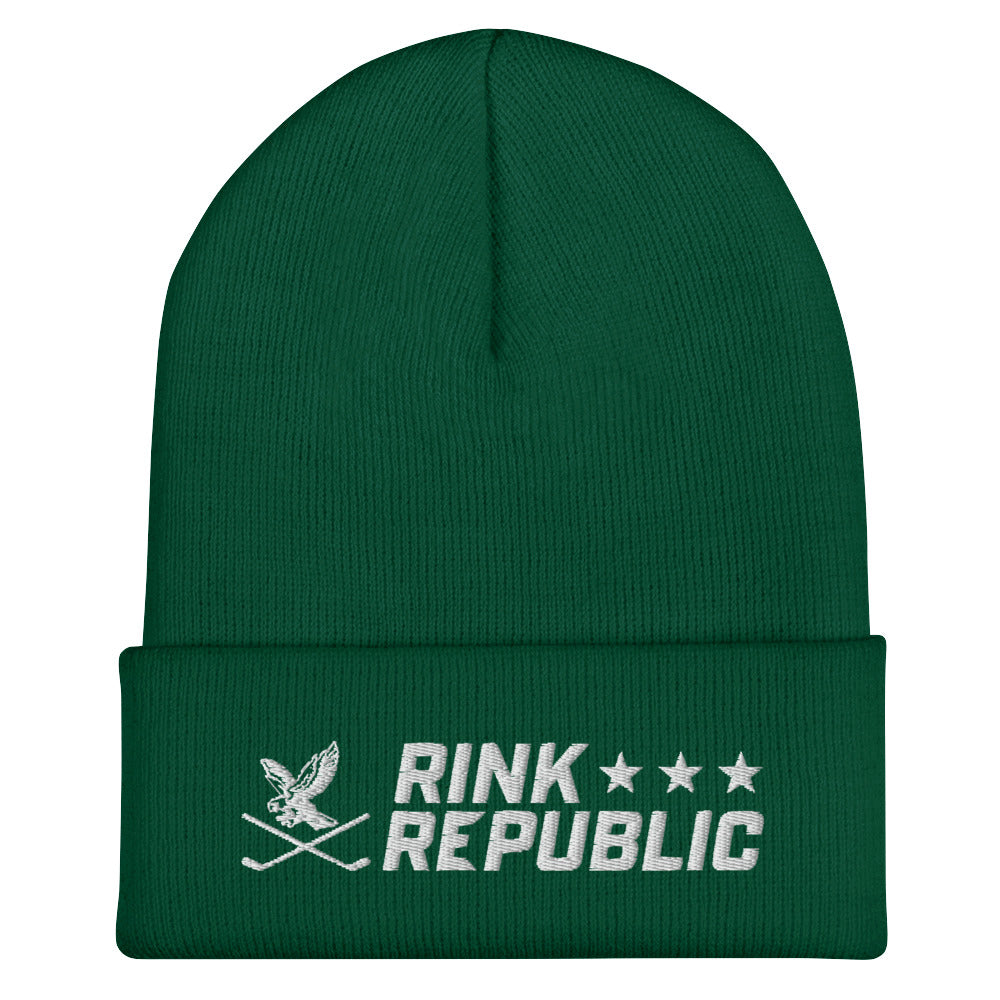 Rink Republic Eagle & Hockey Sticks Logo Beanie