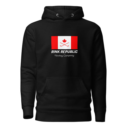 Rink Republic Canadian Flag Logo Hoodie