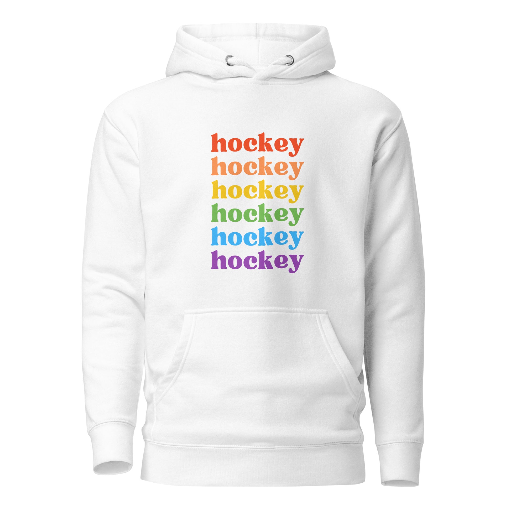 Pride of Hockey Hoodie White LGBT LGBTQ LGBTQ+