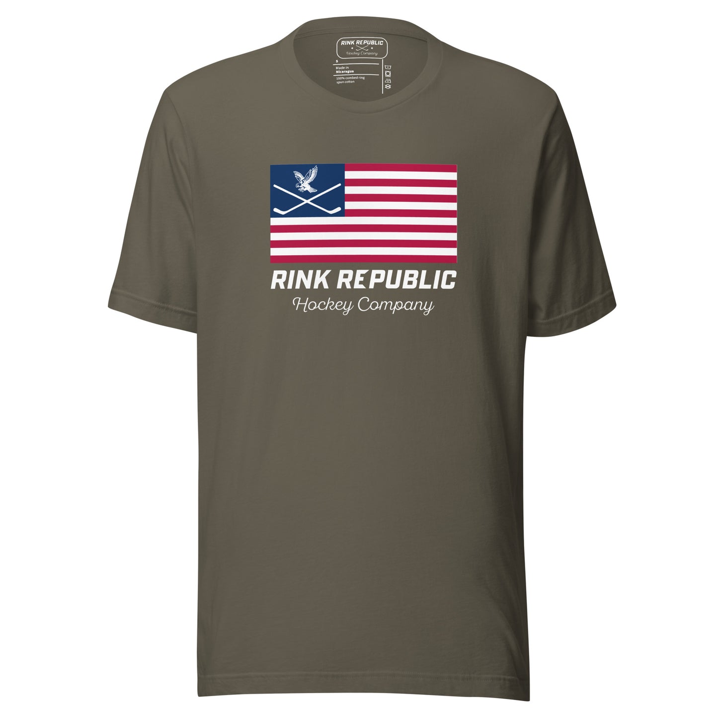 Rink Republic American Flag Logo Tee