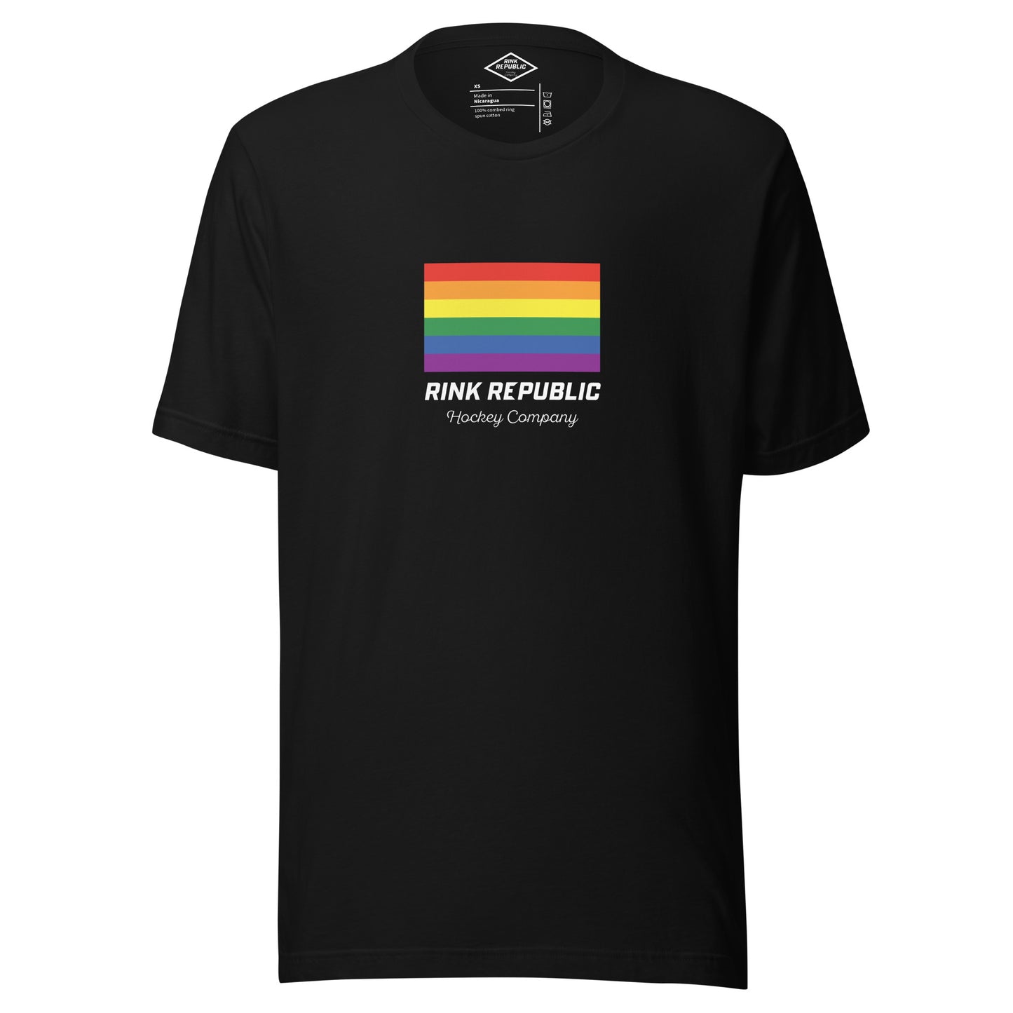 Rink Republic Pride Flag Logo Tee